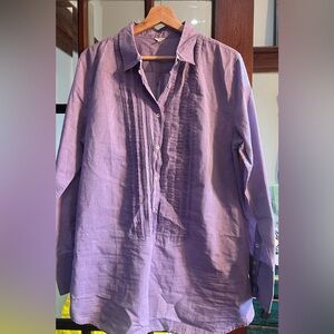 J. Crew Violet Button Down Tuxedo Shirt in Lightweight Cotton